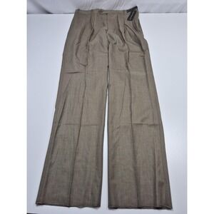 Gianelli Dress Pants Mens 38x36 Beige Wool Pleated Straight Unhemmed Classic NWT